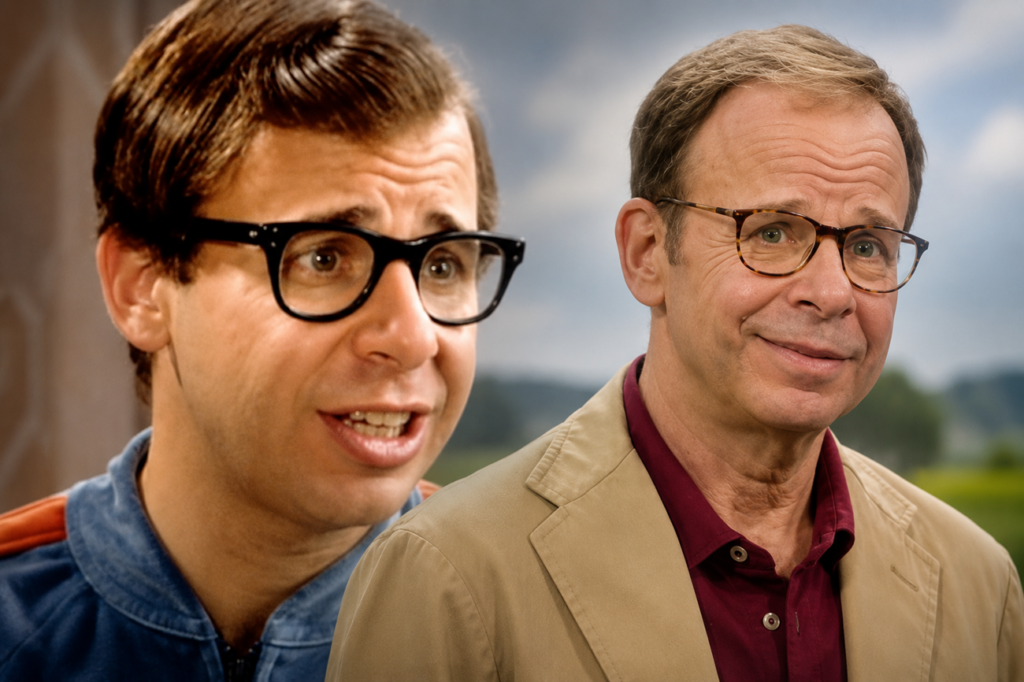 Rick Moranis at 73: Inside the Quiet Exit and Surprising ‘Spaceballs 2’ Comeback of a Comedy Icon Composite image of Rick Moranis featuring a younger portrait from his classic comedy years alongside a recent image, illustrating his return to acting after nearly three decades away from live-action films.