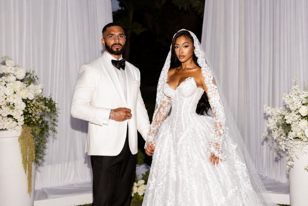 Tyler Lepley and Miracle Watts Marry in Cabo San Lucas After Five-Year Relationship Tyler Lepley and Miracle Watts pose together in white wedding attire during their wedding ceremony in Los Cabos, Mexico.