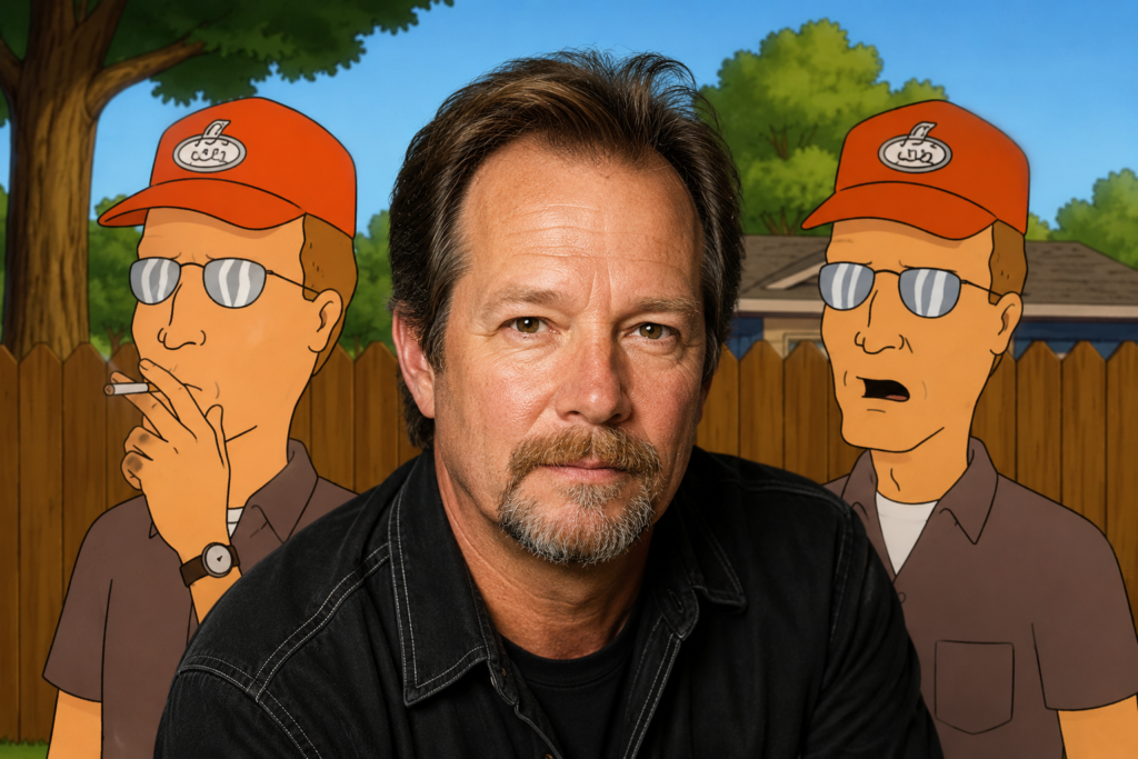 Johnny Hardwick, Voice of King of the Hill’s Dale Gribble, Died at Age 64 Portrait of Johnny Hardwick alongside animated depictions of Dale Gribble from King of the Hill, highlighting the late voice actor's iconic role in the long-running animated series.
